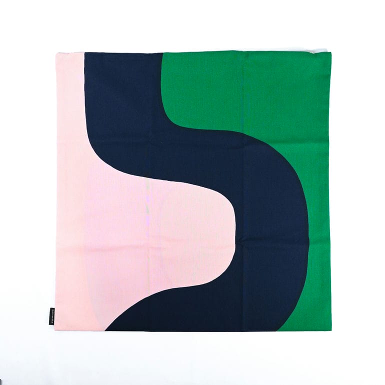 マリメッコ marimekko クッションカバー 50×50cm Seireeni セイレーニ ダークブルー×グリーン×ピーチ 072558 625 ヌードクッション別売り 北欧雑貨 北欧デザイン【スペシャルラッピング660円(別売り)】