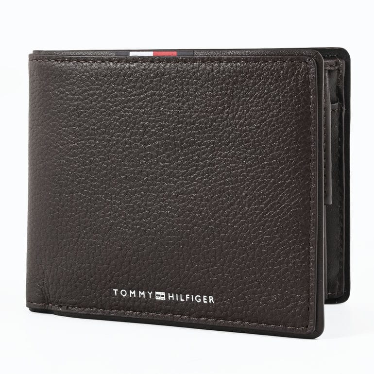 高品質ヨーロッパ輸入モデル トミーヒルフィガー TOMMY HILFIGER 二つ折り財布 小銭入れ付き CORP CC AND COIN ブラウン AM0AM13740 GB6 COFFEE BEAN ウォレット 折財布【スペシャルラッピング660円(別売り)】