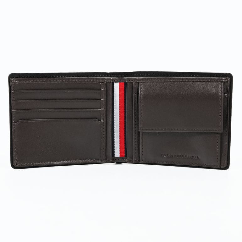 高品質ヨーロッパ輸入モデル トミーヒルフィガー TOMMY HILFIGER 二つ折り財布 小銭入れ付き CORP CC AND COIN ブラウン AM0AM13740 GB6 COFFEE BEAN ウォレット 折財布【スペシャルラッピング660円(別売り)】