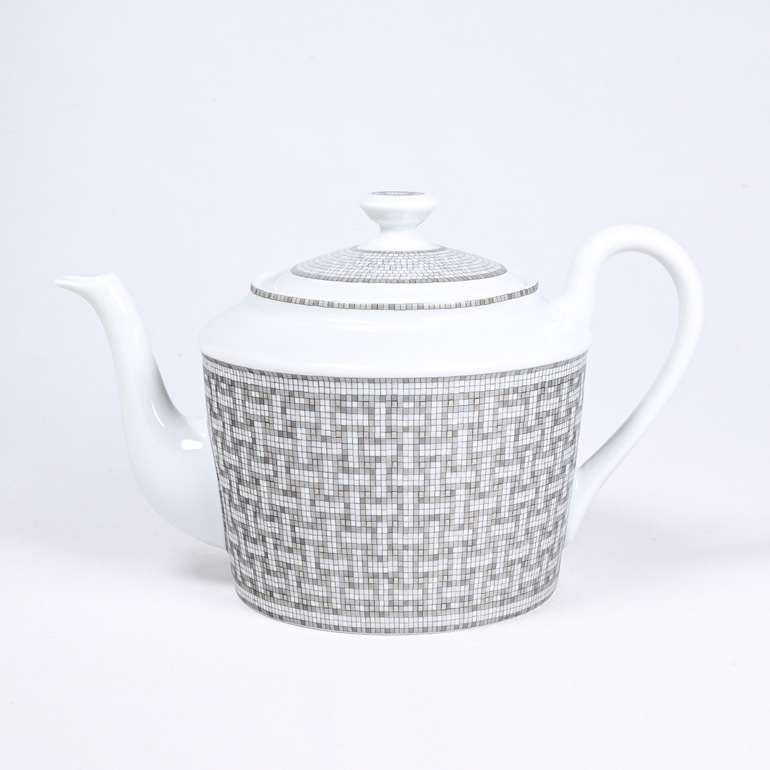 エルメス HERMES ティーポット モザイク ヴァンキャトル プラチナ  