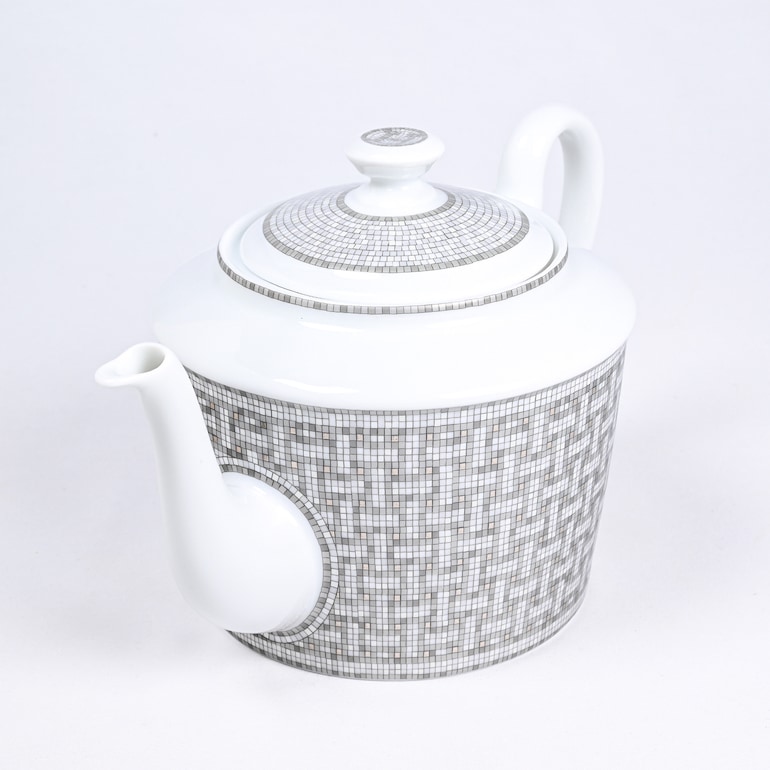 エルメス HERMES ティーポット モザイク ヴァンキャトル プラチナ