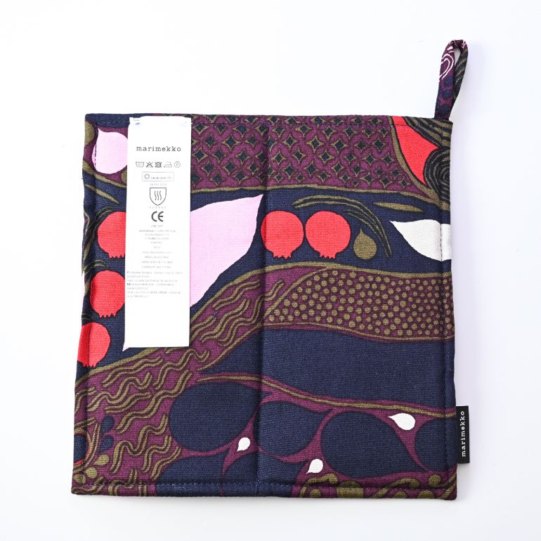 マリメッコ marimekko ポットホルダー 鍋敷き Pieni Rusakko ピエニ ルサッコ ブラウン×ピンク 71969 530 刺しゅう可有料 北欧雑貨 北欧デザイン ネコポス限定 送料無料