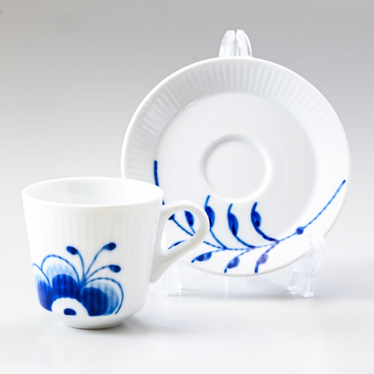 ロイヤルコペンハーゲン ブルーフルーテッド メガ コーヒーカップ&ソーサー 100ml モカカップ エスプレッソカップ 2381050  1016875 北欧食器 洋食器 名入れ可有料  カップアンドソーサー 【スペシャルラッピング660円(別売り)】