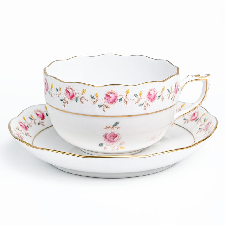 【名入れ可有料】ヘレンド HEREND ティーカップ&ソーサー 200ml 薔薇の花飾り ローズガーランド 手描き 724000 RGS 007240-00-RGS 洋食器 キッチン 陶器 食卓 カップアンドソーサー 【スペシャルラッピング660円(別売り)】