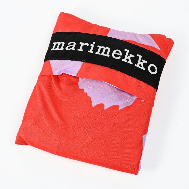 【名入れ可有料】マリメッコ marimekko エコバッグ 買い物袋 スマートバッグ Unikko ウニッコ レッド ライラック 94639 094639 430 北欧雑貨 北欧デザイン ネコポス限定 送料無料<br>【スペシャルラッピング660円(別売り)】