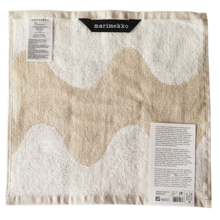 マリメッコ marimekko ハンドタオル 30×30cm ミニタオル ハンカチ Lokki ロッキ ホワイト×ベージュ 070947 183 名入れ 刺しゅう可有料 北欧雑貨 北欧デザイン  ネコポス限定 送料無料<br>【スペシャルラッピング660円(別売り)】