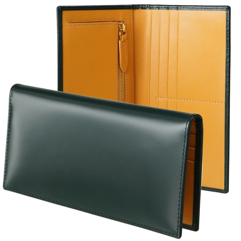 エッティンガー ETTINGER 長財布 小銭入れ付 薄型 メンズ ブライドルレザー マイナーチェンジモデル BH953AEJ GREEN グリーン 名入れ可有料 【スペシャルラッピング660円(別売り)】