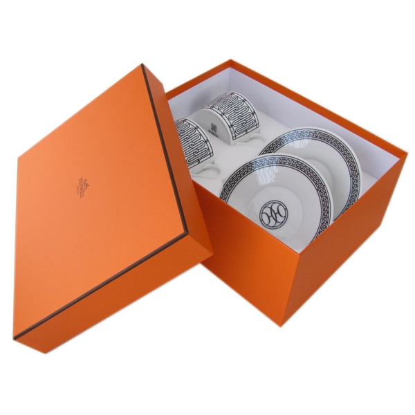 HERMES - 【新品・未開封品】エルメス hデコ ティーカップ＆ソーサー 2客セット 食器 皿 HERMES - □新品□未使用□ HERMES エルメス H Deco アッシュ