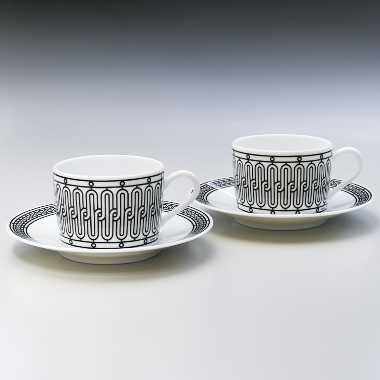 エルメス HERMES Hデコ 37016P2 ティーカップ&ソーサー ペア 160ml 