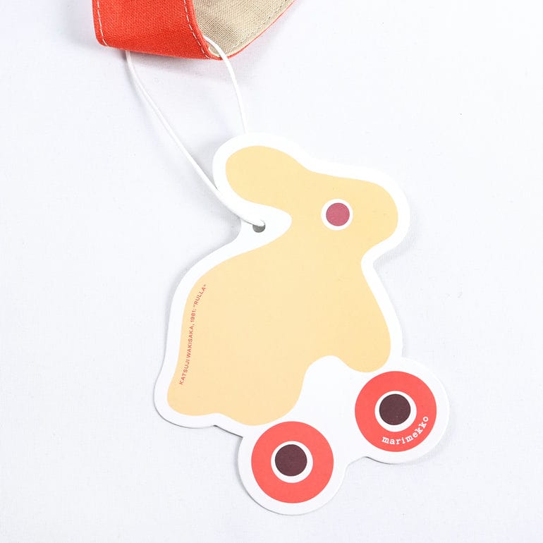 マリメッコ marimekko トートバッグ レディース A4サイズ ファブリック Rulla ルッラ/ローラー ベージュ×レッド 072180 830 名入れ 刺しゅう可有料 北欧雑貨 北欧デザイン【スペシャルラッピング660円(別売り)】