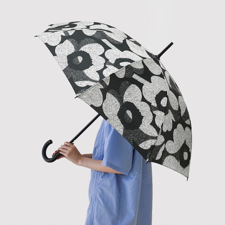 マリメッコ marimekko 傘 長傘 アンブレラ ジャンプ傘 雨傘 スティック ウニッコ ブラック グレー 94642 094642 190 北欧雑貨 北欧デザイン