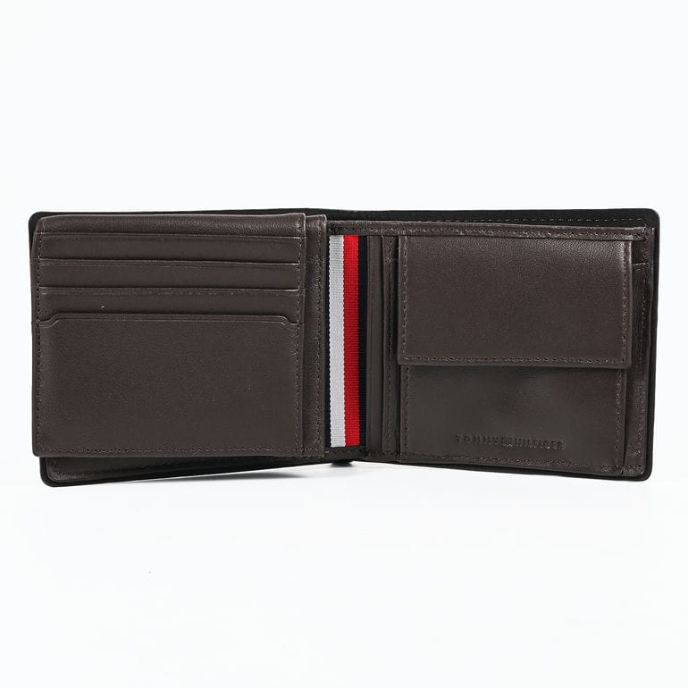 高品質ヨーロッパ輸入モデル トミーヒルフィガー TOMMY HILFIGER 二つ折り財布 小銭入れ付き CORP CC FLAP AND COIN ブラウン AM0AM13741 GB6 COFFEE BEAN ウォレット 折財布【スペシャルラッピング660円(別売り)】