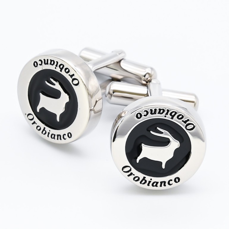 名入れ無料 オロビアンコ カフス メンズ カフリンクス カフスボタン ラウンド シルバー ORC246A 6812013
