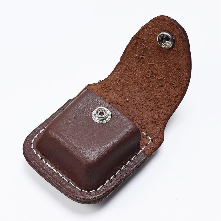 ジッポケース 専用ケース 革ポーチ クリップ留め ZIPPO純正 アクセサリ ブラウン LPCB 名入れ可有料 箔押し