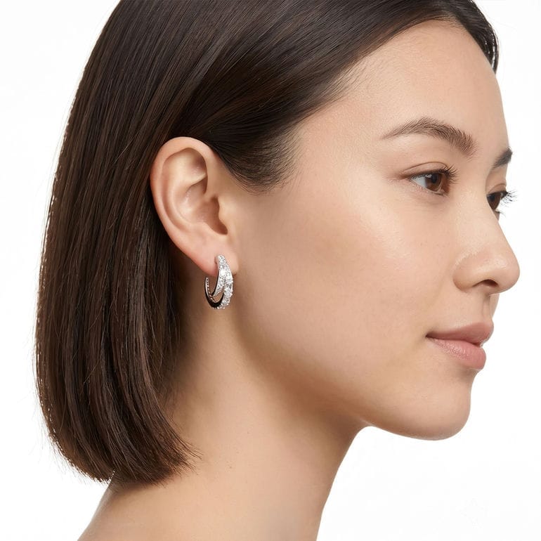 【新品】スワロフスキーSWAROVSKIフープピアス スワロフスキー SWAROVSKI ピアス Vienna フープピアス クリア