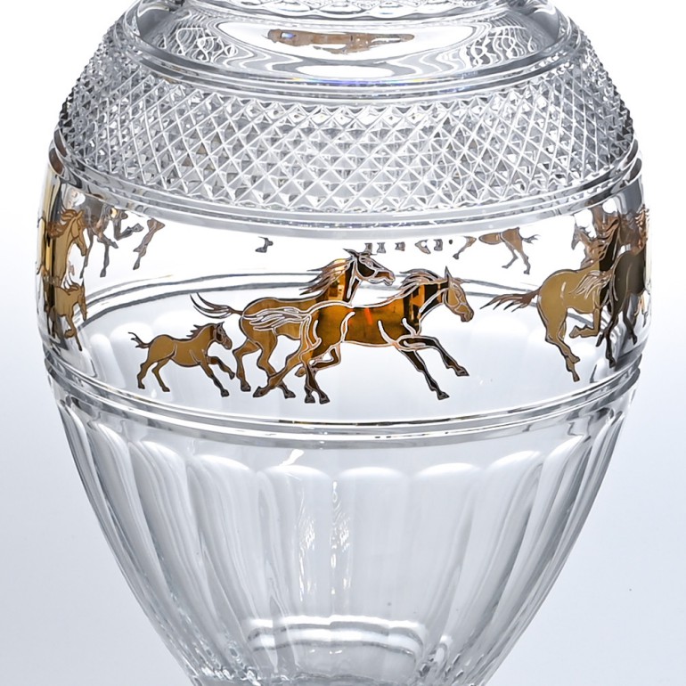 バカラ 純正リボン付き Baccarat 限定 ベース 24金メッキ 花瓶 ラリー 