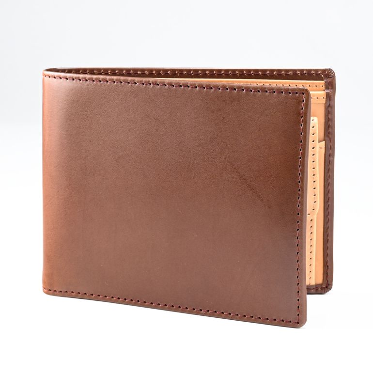 エッティンガー ETTINGER 二つ折り財布 メンズ ファインレザー バイカラー ブラウン×ベージュ SC141JR BRACKEN EGG SHELL 箔押し名入れ可有料