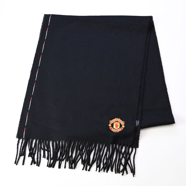 ポールスミス Paul Smith マフラー メンズ レディース マンチェスターユナイテッド ウール100% ブラック 150FX/JMANU 79 男女兼用 刺繍名入れ可有料【スペシャルラッピング660円(別売り)】