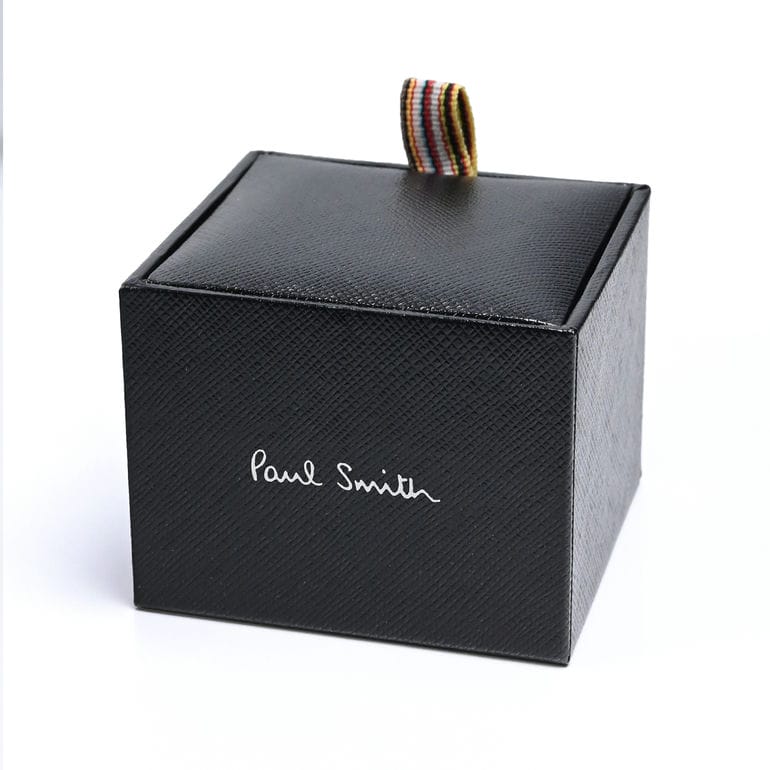 ポールスミス Paul Smith カフリンクス カフスボタン ロゴ ストライプ テーパー型 メンズ シルバ マルチカラー CUFF MTAPER 92 英国 Made in ITALY 【スペシャルラッピングB対応(別売り)】