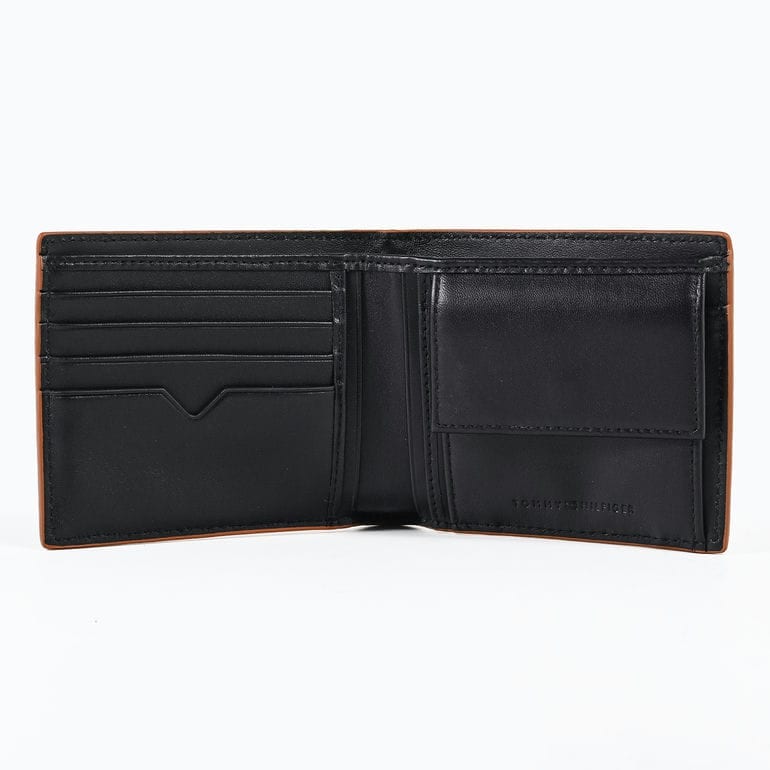 【名入れ可有料】高品質ヨーロッパ輸入モデル トミーヒルフィガー TOMMY HILFIGER 二つ折り財布 小銭入れ付き EDGE CC AND COIN ブラック AM0AM13795 BDS BLACK ウォレット 折財布【スペシャルラッピング660円(別売り)】