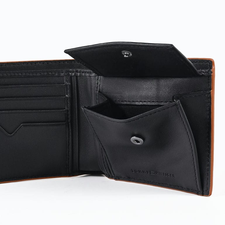 【名入れ可有料】高品質ヨーロッパ輸入モデル トミーヒルフィガー TOMMY HILFIGER 二つ折り財布 小銭入れ付き EDGE CC AND COIN ブラック AM0AM13795 BDS BLACK ウォレット 折財布【スペシャルラッピング660円(別売り)】