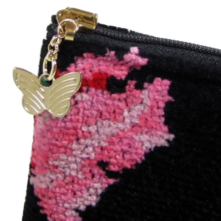 フェイラー FEILER ポーチ コスメポーチ MOHN POPPIES モーン ポピー ブラック ネコポス限定 送料無料<br>【スペシャルラッピング660円(別売り)】