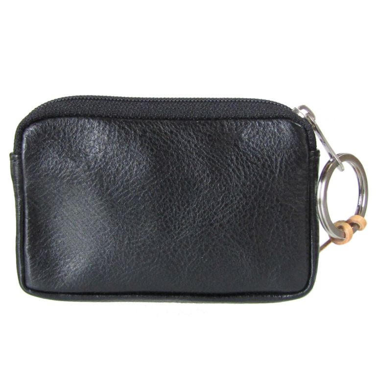 イルビゾンテ IL BISONTE コインケース カウハイドレザー ファスナー 小銭入れ ブラック シルバー C0747 P 153N【スペシャルラッピング660円(別売り)】