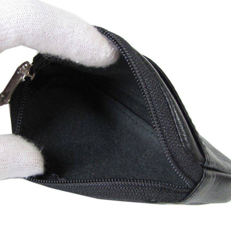 イルビゾンテ IL BISONTE コインケース カウハイドレザー ファスナー 小銭入れ ブラック シルバー C0747 P 153N【スペシャルラッピング660円(別売り)】