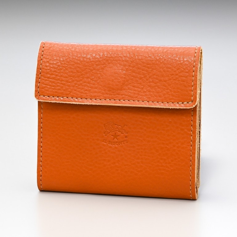 イルビゾンテ IL BISONTE 財布 三つ折り財布 メンズ レディース カウハイドレザー ブラウン ヤキヌメ C0455 P 145 SMW022PV0005CA101B 箔押し名入れ可有料【スペシャルラッピング660円(別売り)】