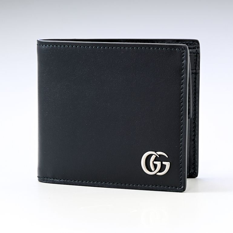 グッチ GUCCI 二つ折り財布 メンズ GGマーモント ブラック 428725 0YK0N 1000 名入れ可有料 【スペシャルラッピング660円(別売り)】