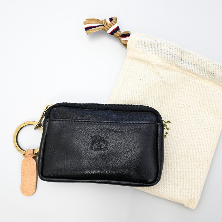 イルビゾンテ IL BISONTE コインケース カウハイドレザー ファスナー 小銭入れ ブラック C0747 P 153【スペシャルラッピング660円(別売り)】