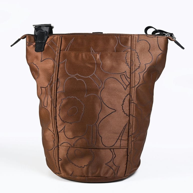 マリメッコ ショルダーバッグ オール デイ バケット ロゴ ブラウン×ブラック 360801131_1.jpg