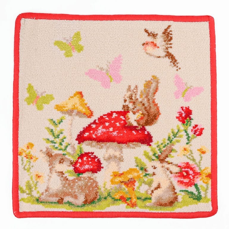 【名入れ可有料】フェイラー FEILER ハンカチ ハンドタオル 25cm レディース リミテッドエディション MAGICAL FOREST マジカルフォレスト レッド ネコポス限定 送料無料<br>【スペシャルラッピング660円(別売り)】