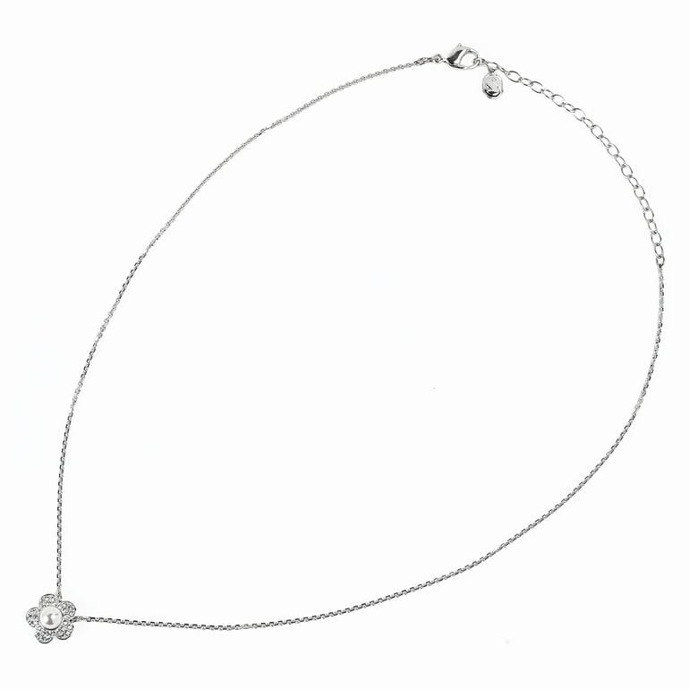 スワロフスキー SWAROVSKI ネックレス アリアナ・グランデコレクション フラワー パール クリア シルバー 5755817 ジュエリー アクセサリー<br>【スペシャルラッピング660円(別売り)】