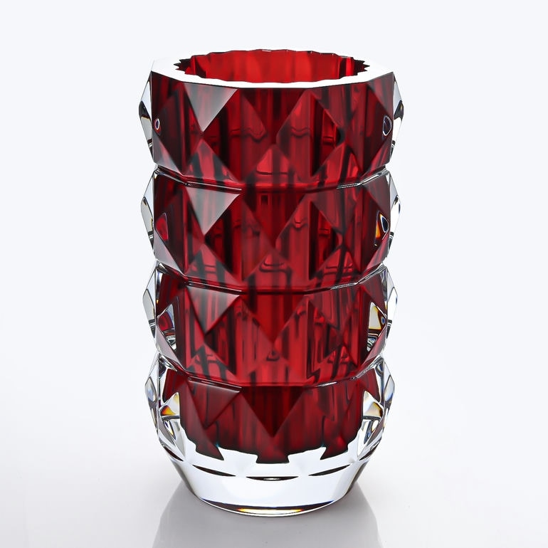 バカラ 名入れ対応 Baccarat ベース 花瓶 ルクソール LOUXOR レッド M