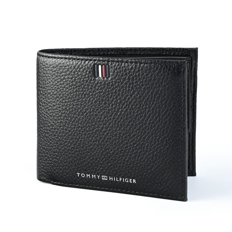 高品質ヨーロッパ輸入モデル 【名入れ可有料】 トミーヒルフィガー TOMMY HILFIGER 二つ折り財布 TH CENTRAL CC AND COIN セントラル メンズ ブラック AM0AM11855 BDS BLACK 折財布 ウォレット 【スペシャルラッピング660円(別売り)】