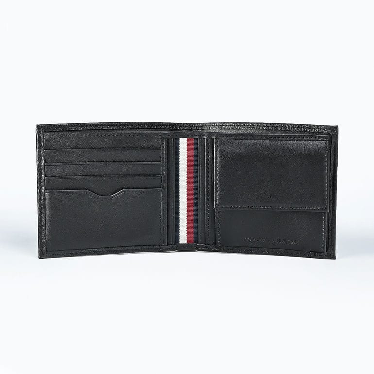 高品質ヨーロッパ輸入モデル 【名入れ可有料】 トミーヒルフィガー TOMMY HILFIGER 二つ折り財布 TH CENTRAL CC AND COIN セントラル メンズ ブラック AM0AM11855 BDS BLACK 折財布 ウォレット 【スペシャルラッピング660円(別売り)】