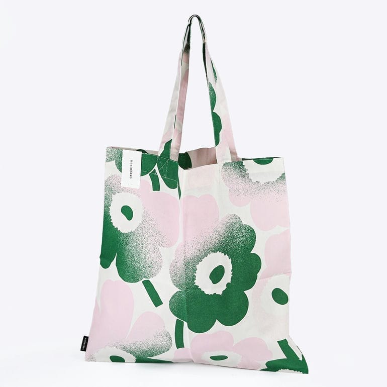 【刺しゅう名入れ可有料】マリメッコ marimekko トートバッグ Pieni Unikko ピエ二 ウニッコ ファブリック レディース グリーン 73877 073877 136 北欧 北欧雑貨 北欧デザイン ネコポス限定 送料無料<br>【スペシャルラッピング660円(別売り)】