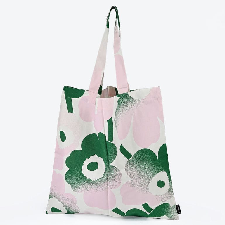 【刺しゅう名入れ可有料】マリメッコ marimekko トートバッグ Pieni Unikko ピエ二 ウニッコ ファブリック レディース グリーン 73877 073877 136 北欧 北欧雑貨 北欧デザイン ネコポス限定 送料無料<br>【スペシャルラッピング660円(別売り)】