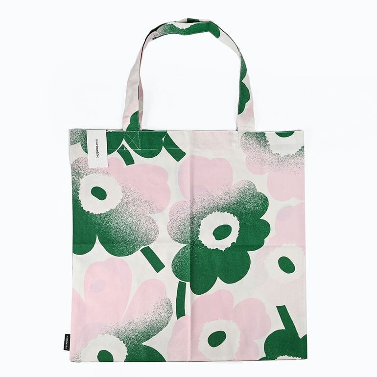 【刺しゅう名入れ可有料】マリメッコ marimekko トートバッグ Pieni Unikko ピエ二 ウニッコ ファブリック レディース グリーン 73877 073877 136 北欧 北欧雑貨 北欧デザイン ネコポス限定 送料無料<br>【スペシャルラッピング660円(別売り)】