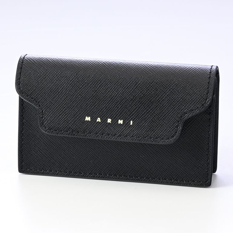 マルニ MARNI カードケース 名刺入れ サフィアーノレザー ブラック PFMOT05U07 LV520 Z360N 【スペシャルラッピング660円(別売り)】