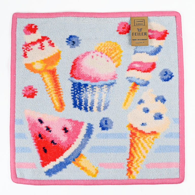 【名入れ可有料】フェイラー FEILER ハンカチ ハンドタオル 25cm レディース リミテッドエディション ICE IN THE SUNSHINE アイス イン ザ シャイン ピンク ネコポス限定 送料無料<br>【スペシャルラッピング660円(別売り)】