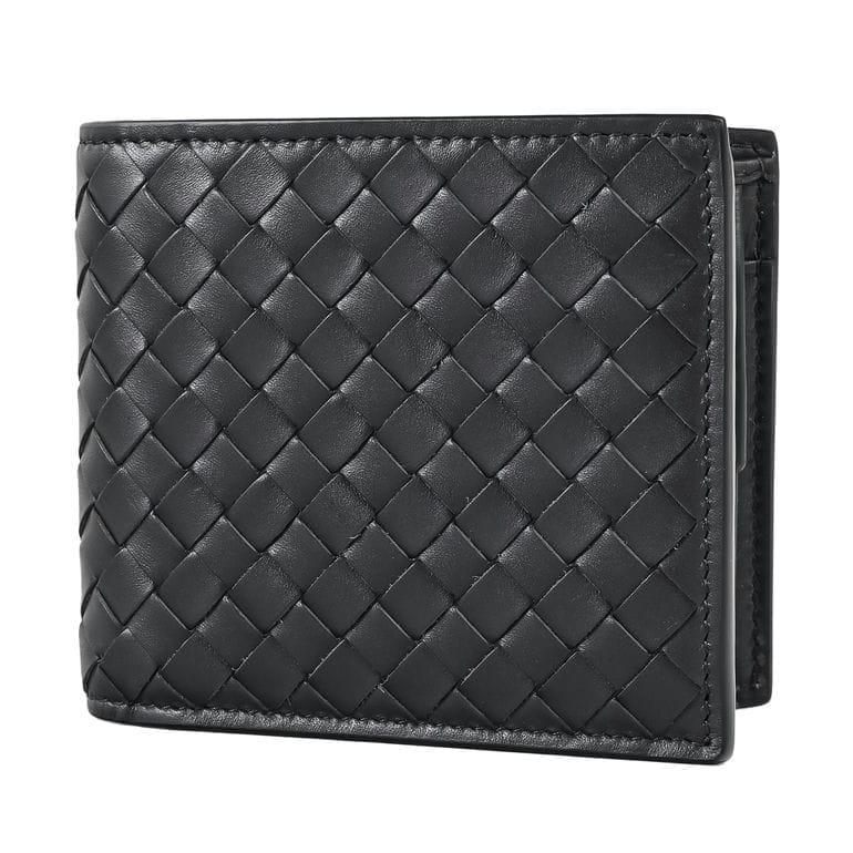 ボッテガヴェネタ BOTTEGA VENETA 二つ折り財布 小銭入れ付き イントレチャート ウォレット メンズ ブラック 193642 V47W1 8803 Made in ITALY レザー<br>【スペシャルラッピング660円(別売り)】