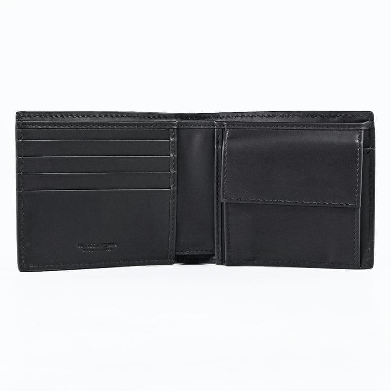 ボッテガヴェネタ BOTTEGA VENETA 二つ折り財布 小銭入れ付き イントレチャート ウォレット メンズ ブラック 193642 V47W1 8803 Made in ITALY レザー<br>【スペシャルラッピング660円(別売り)】