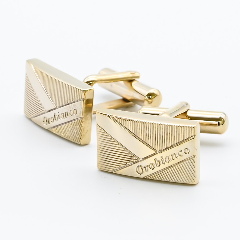 名入れ無料 オロビアンコ カフス メンズ カフリンクス カフスボタン スクエア ゴールド ORC396B 6812051