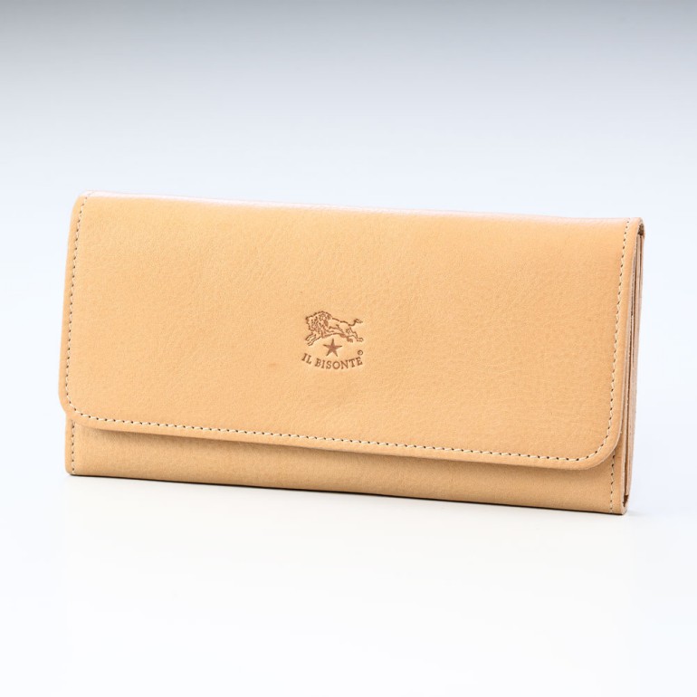 イルビゾンテ IL BISONTE 財布 長財布 カウハイドレザー ナチュラル ヌメ C0775 P 120 SCW009PV0005NA106B 箔押し名入れ可有料 【スペシャルラッピング660円(別売り)】