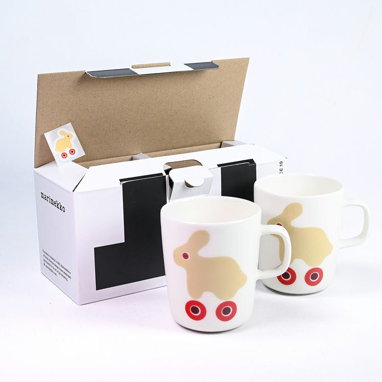 marimekko - 北欧マグカップ　2個セット marimekko / マリメッコ / ラテマグ2個セット（レッド、ブラック
