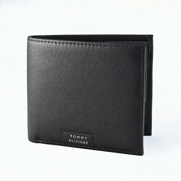 高品質ヨーロッパ輸入モデル トミーヒルフィガー TOMMY HILFIGER 二つ折り財布 2024SS TH PREM LEATHER CC AND COIN プリム メンズ ブラック AM12188 BDS BLACK 折財布 ウォレット