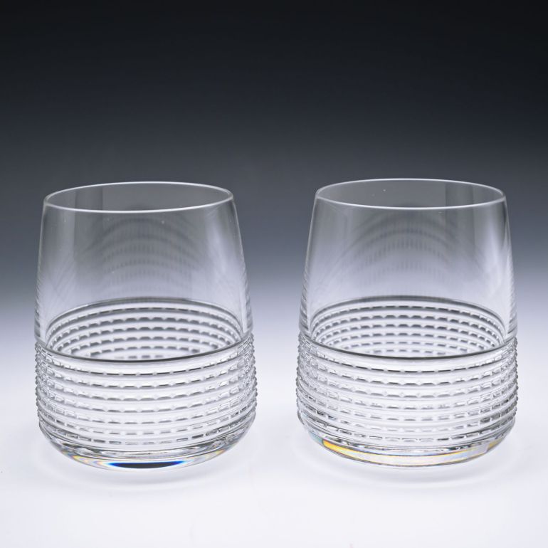 名入れ対応 エルメス HERMES グラス 新品 タンブラー オールドファッション ロックグラス ペア 250ml アンテルヴァル INTERVALLE クリスタル 010252P2 洋食器  【スペシャルラッピング660円(別売り)】