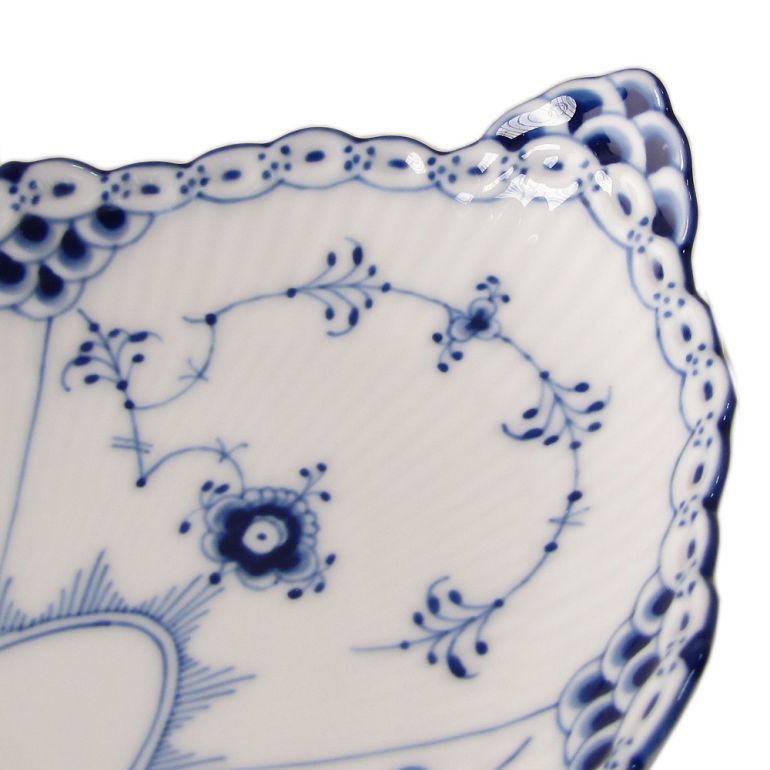 2個セット ロイヤルコペンハーゲン ブルーフルーテッド ハーフレース プレート ピックルディッシュ 24.5cm 1102349 1026449 北欧食器 洋食器 【スペシャルラッピング1100円(別売り)】